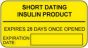 Communication Label (Paper, Permanent) Short-Dating Insulin 1 5/8" x 7/8" Yellow - 1000 per Roll
