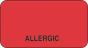 Label Paper Removable Allergic 1 5/8" x 7/8", Fl. Red, 1000 per Roll