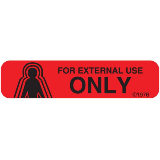 Communication Label (Paper, Permanent) For External Use 1 9/16" x 3/8" Red - 500 per Roll, 2 Rolls per Box