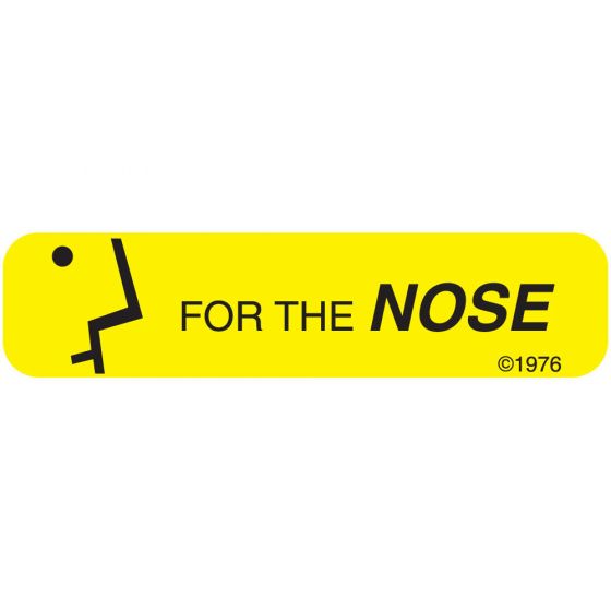 Communication Label (Paper, Permanent) For The Nose 1 9/16" x 3/8" Yellow - 500 per Roll, 2 Rolls per Box