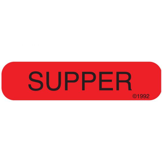 Communication Label (Paper, Permanent) Supper 1 9/16" x 3/8" Red - 500 per Roll, 2 Rolls per Box