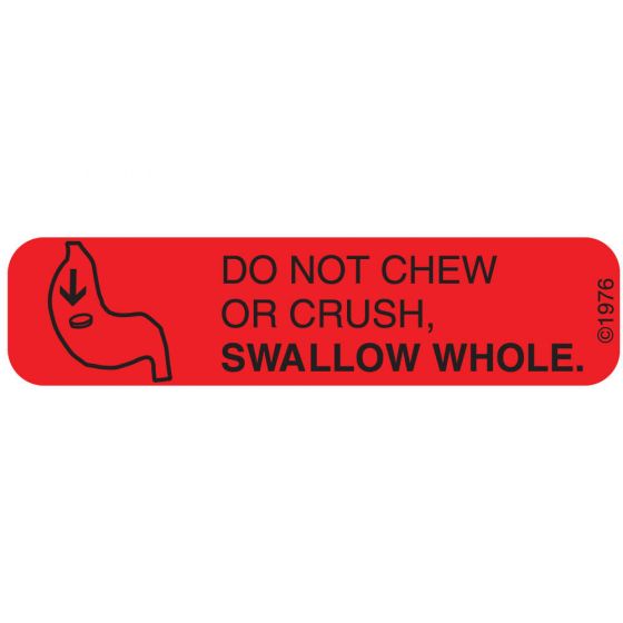 Communication Label (Paper, Permanent) Do Not Chew Or 1 9/16" x 3/8" Red - 500 per Roll, 2 Rolls per Box