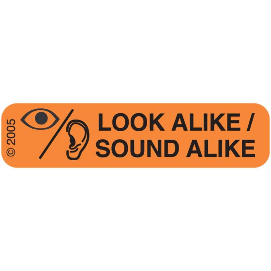 Communication Label (Paper, Permanent) Look Alike Sound 1 9/16" x 3/8" Orange - 500 per Roll, 2 Rolls per Box