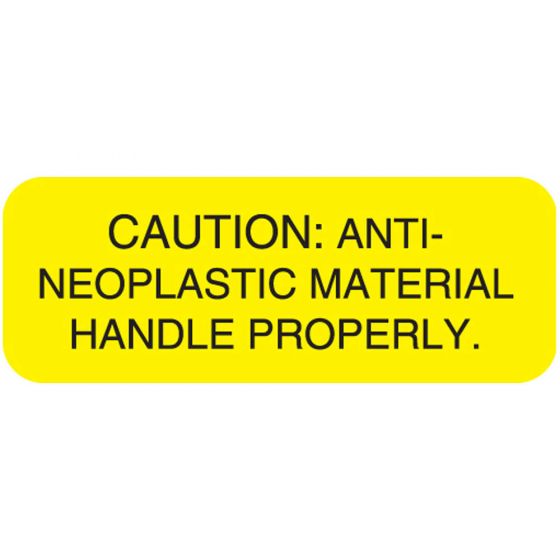 Communication Label (Paper, Permanent) Caution: 1 11/16" x 5/8" Yellow - 450 per Roll, 2 Rolls per Box