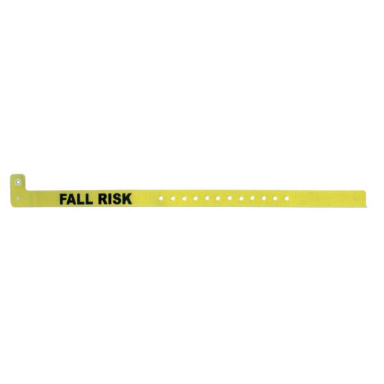 "CLEARIMAGE ALERT WRISTBAND VINYL ""FALL RISK"" PRE-PRINTED, STATE STANDARDIZATION 1/2X11/4 ADULT/PEDI LEMON DROP - 500 PER BOX - Extra large text provides clarification to clinicians "