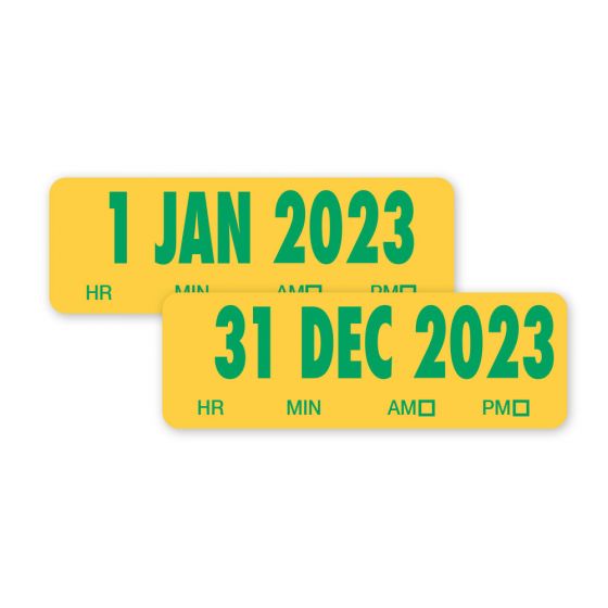 2023 Spee-D-Date™ Label January-December, Yellow, 100 per Roll, 365 Rolls per Set