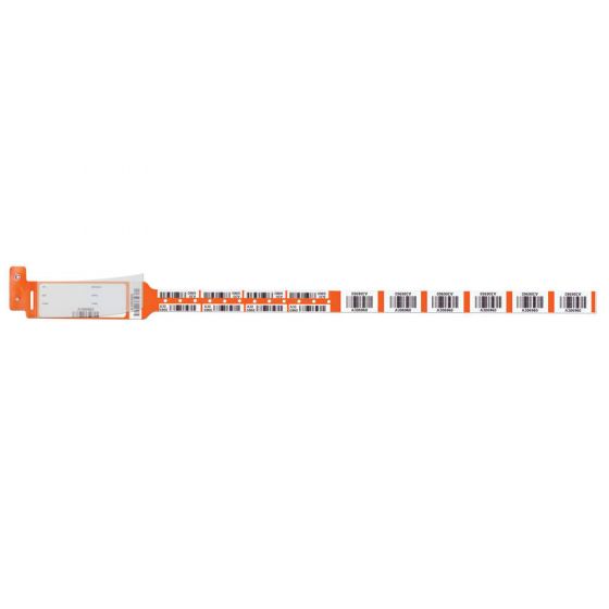 SECURLINE® BLOOD WRISTBAND POLY SYNTHETIC HYBRID, SERIALIZED BARCODE WRITE-ON/LABEL WITH SHIELD, LARGE FONT 3 1/4" X 11" ADULT ORANGE - 150 BANDS PER BOX