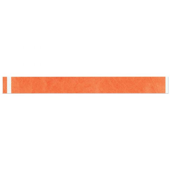 Short Stay® Write-On Tyvek® Wristband 1" x 10" Adult/Pediatric Day Glow Orange, 1000 per Box