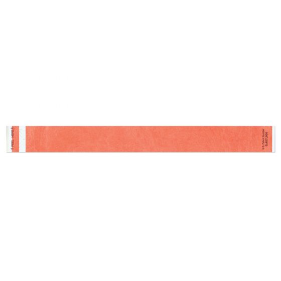 Short Stay® Write-On Tyvek® Wristband 1" x 10" Adult/Pediatric Day Glow Orange, 1000 per Box