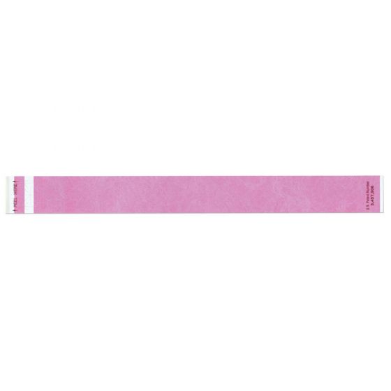 Short Stay® Write-On Tyvek® Wristband 1" x 10" Adult/Pediatric Day Glow Pink, 1000 per Box
