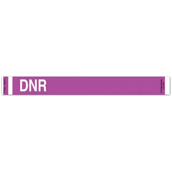 SHORT STAY® ALERT BANDS® TYVEK® "DNR" PRE-PRINTED, STATE STANDARDIZATION, ANTIMICROBIAL 1"X10 ADULT/PEDI PURPLE