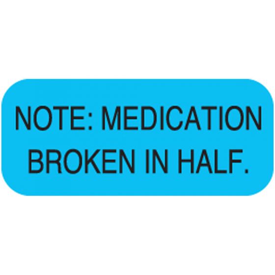 Communication Label (Paper, Permanent) Note: Medication 7/8" x 3/8" Blue - 500 per Roll, 2 Rolls per Box