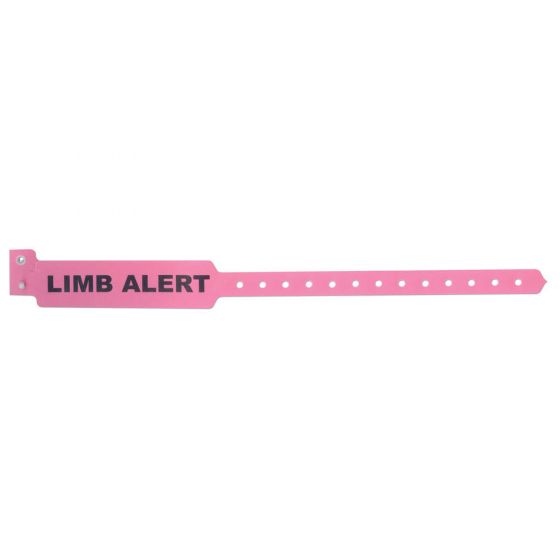 Sentry® Alert Bands® Poly "Limb Alert" Pre-Printed, State Standardization 1" x 11-1/2" Adult Pink, 500 per Box