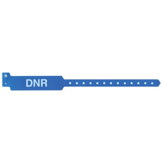 Sentry® Alert Bands® Poly "DNR" Pre-Printed, State Standardization 1" x 11-1/2" Adult Blue, 500 per Box
