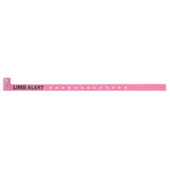 Sentry® Alert Bands® Poly "Limb Alert" Pre-Printed, State Standardization 1/2" x 10" Adult/Pediatric Pink, 500 per Box