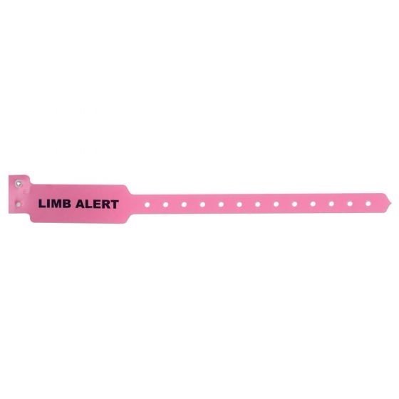 Sentry® Alert Bands® Poly "Limb Alert" Pre-Printed, State Standardization 1" x 10-1/4" Adult/Pediatric Pink, 500 per Box