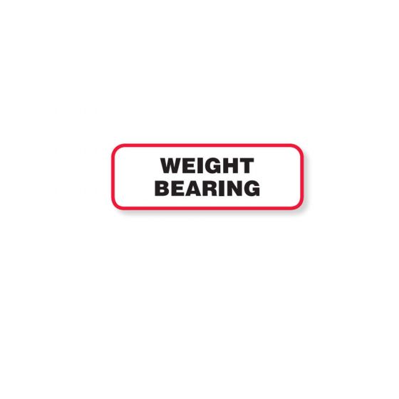 Label Paper Permanent Weight Bearing 1 1/2" x 1/2", White with Red, 1000 per Roll