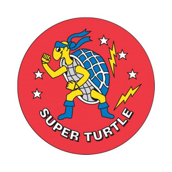 LABEL PEDIATRIC AWARD STICKER PAPER PERMANENT SUPER TURTLE RED 250 PER ROLL