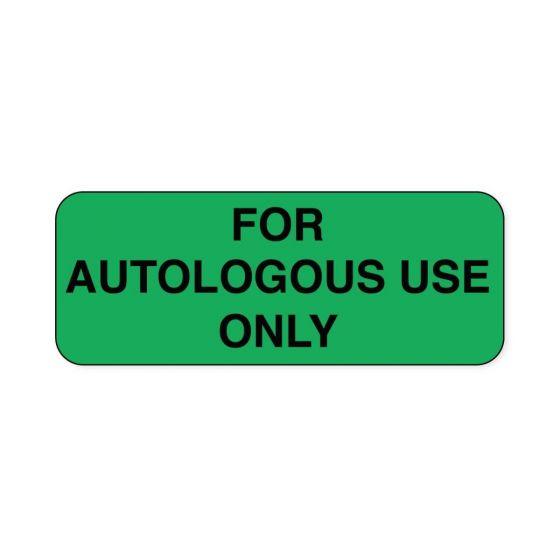 Lab Communication Label (Paper, Permanent) for Autologous Use  2 1/4"x7/8" Fluorescent Green - 1000 per Roll