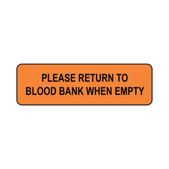 Lab Communication Label (Paper, Permanent) Please Return to  2 7/8"x7/8" Fluorescent Orange - 1000 per Roll