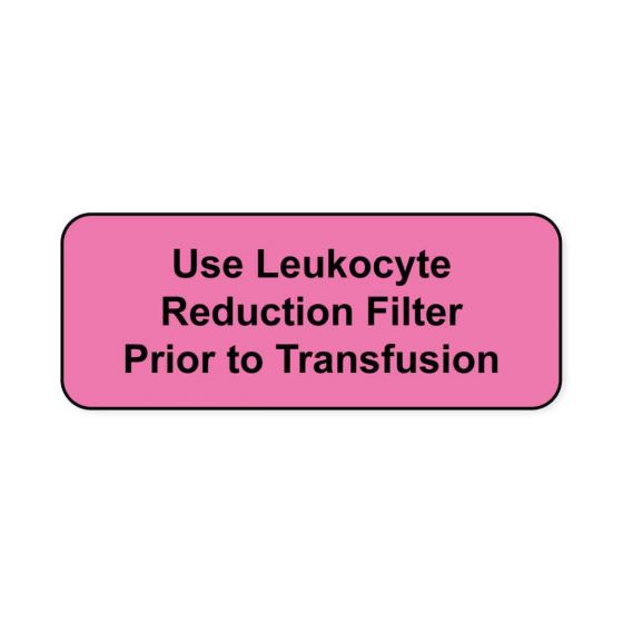 Lab Communication Label (Paper, Permanent) Use Leukocyte  2 1/4"x7/8" Fluorescent Pink - 1000 per Roll