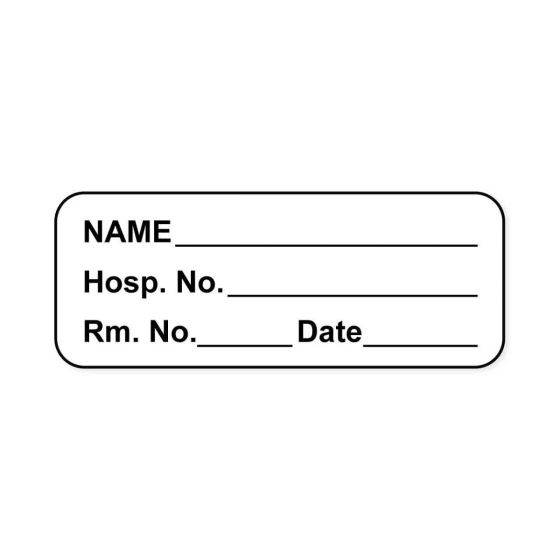 Lab Communication Label (Paper, Permanent) Name___ Hosp.  2 1/4"x7/8" White - 1000 per Roll
