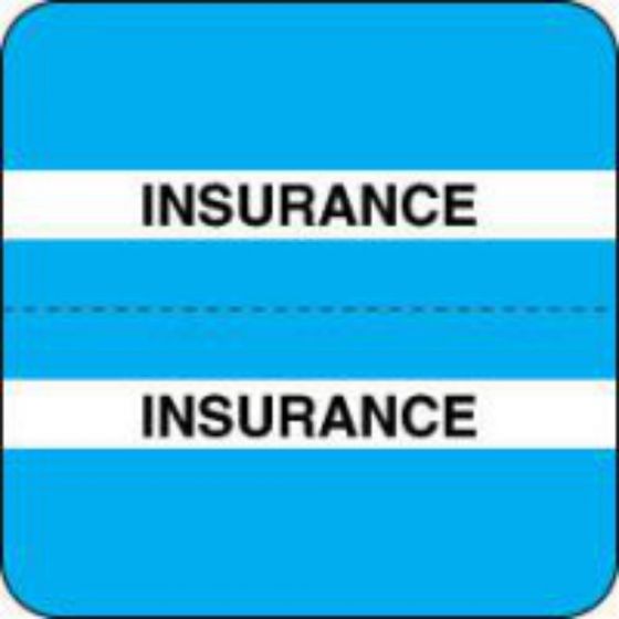 Chart Tab Paper Insurance Insurance 1 1/2" x 1 1/2" Blue 100 per Roll