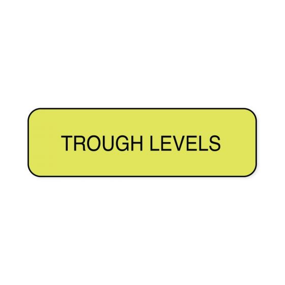 Lab Communication Label (Paper, Permanent) Trough Levels  1 1/4"x3/8" Fluorescent Yellow - 1000 per Roll