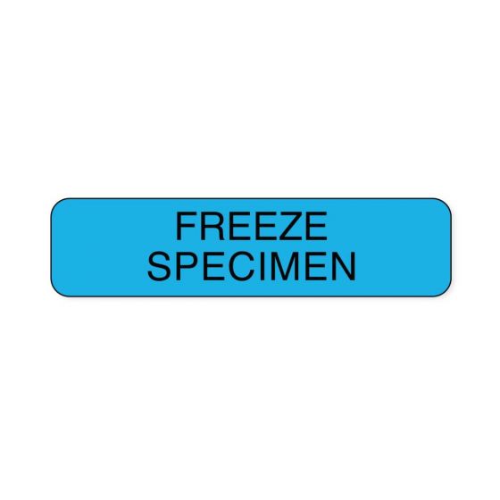 Lab Communication Label (Paper, Permanent) Freeze Specimen  1 1/4"x3/8" Blue - 1000 per Roll
