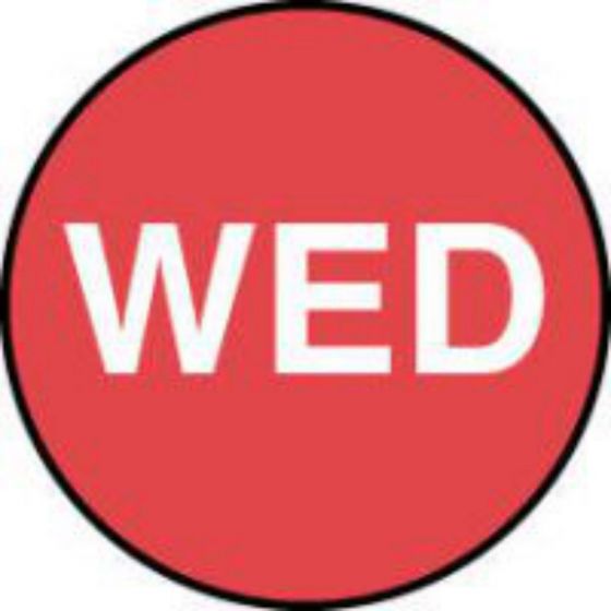 Label Paper Permanent WED, Red, 1000 per Roll