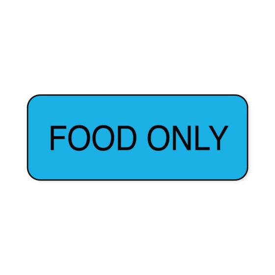 Lab Communication Label (Paper, Permanent) Food Only  2 1/4"x7/8" Blue - 1000 per Roll