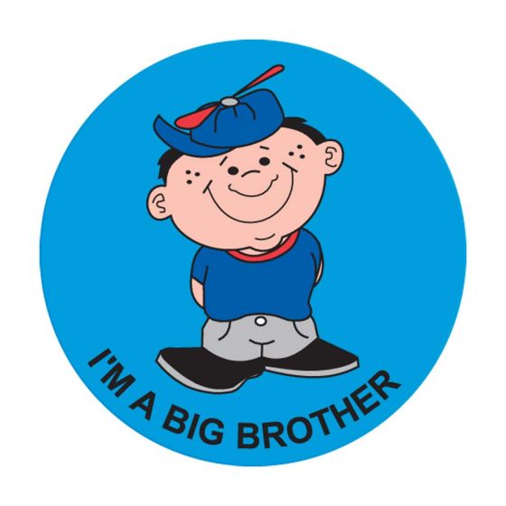 Label Pediatric Award Sticker Paper Permanent I'm a Big Brother Blue, 250 per Roll