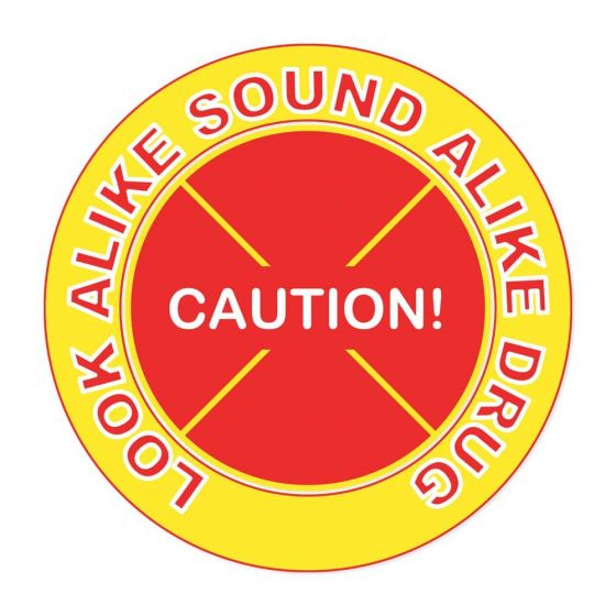 Communication Label (Paper, Permanent) Look Alike Sound Fluorescent Yellow and Red - 250 per Roll