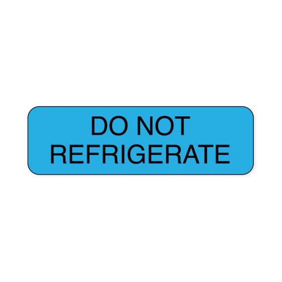 Lab Communication Label (Paper, Permanent) Do Not Refrigerate  1 1/4"x3/8" Blue - 1000 per Roll