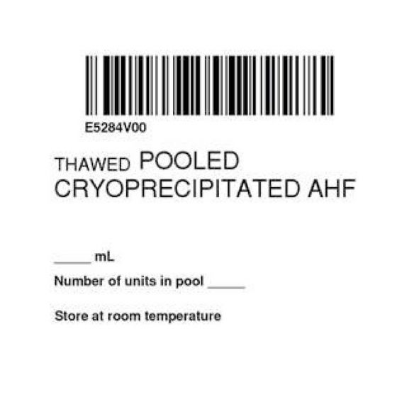 ISBT 128 Label (Synthetic, Permanent) "Thawed Pooled'' 2"x2" White - 500 per Roll