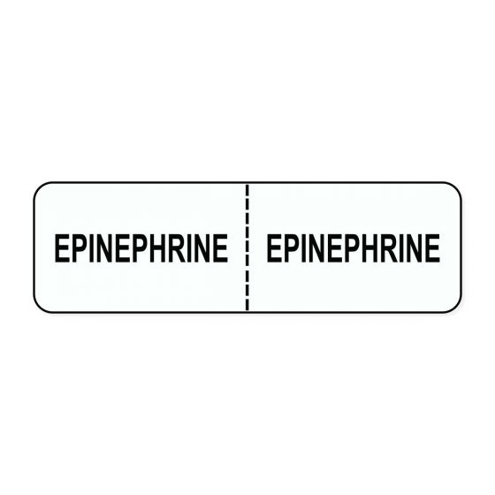 IV Label Wraparound Paper Permanent Epinephrine |  2-7/8"x7/8" White 1000 per Roll