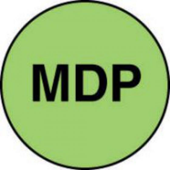 Label Paper Permanent MDP, Fl. Green, 1000 per Roll