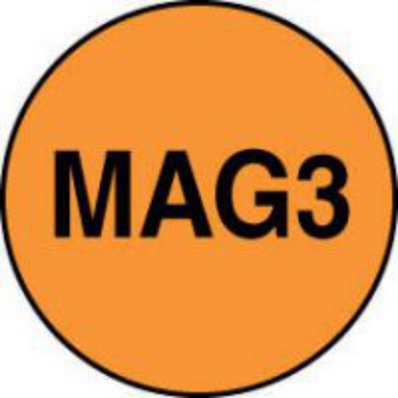 Label Paper Permanent MAG3, Fl. Orange, 1000 per Roll