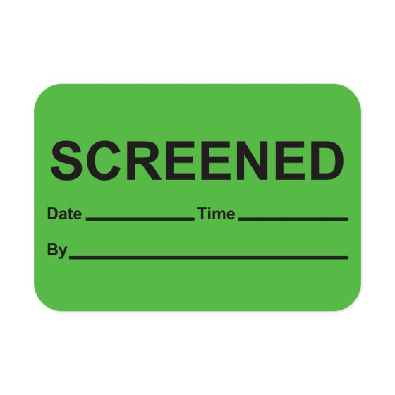 Screened Label Paper Permanent, 1" Core, 1-7/16" X 1" Fluorescent Green, 666 per Roll