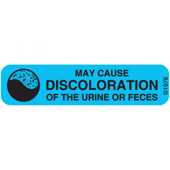Communication Label (Paper, Permanent) Discolor of Urine 1 9/16" x 3/8" Blue - 500 per Roll, 2 Rolls per Box
