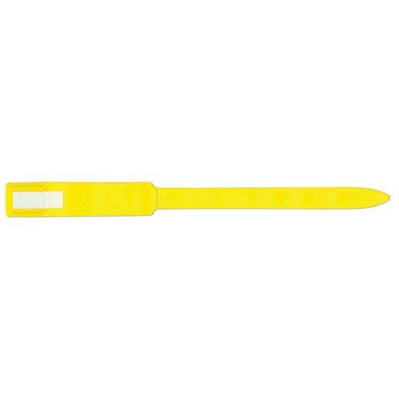 Soft-Lock® Write-On Wristband Vinyl Adhesive Closure 1" x 11" Adult/Pediatric Yellow, 250 per Box
