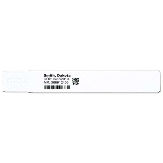 ScanBand® DR Thermal Patient ID Wristband Pediatric 1" Core, White, 1800 per Box