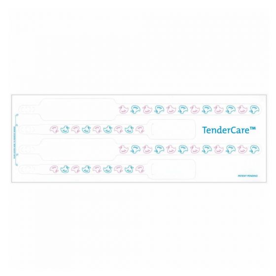 Tendercare® Thermal Patient ID Wristbands, 4-Part Mother, Father, Baby Set, 1" Core, Ducks
