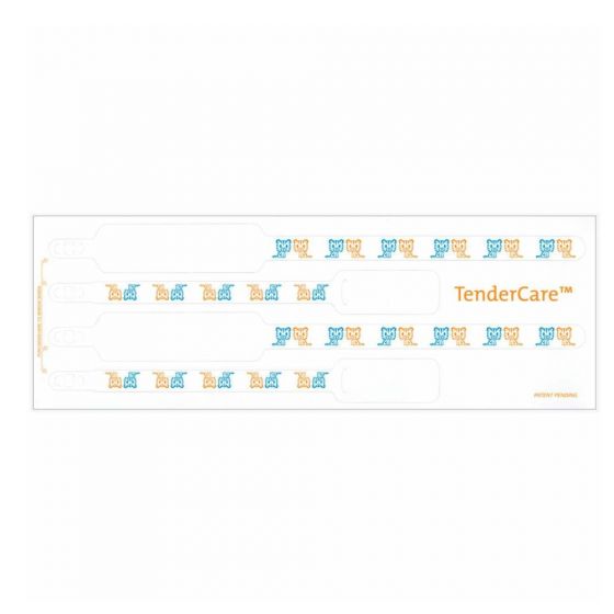 Tendercare® Thermal Patient ID Wristbands, 4-Part Mother, Father, Baby Set, 1.5" Core, Tigers