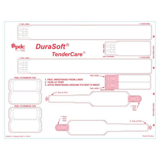 DuraProtect® Laser Patient ID Wristband, Adult, Tamper Evident, 20 Labels, White