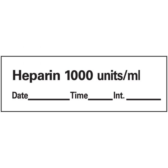 Anesthesia Tape with Date, Time, and Initial Removable Heparin 1000 1 Core 1/2" x 500" Imprints White 333 500 Inches per Roll