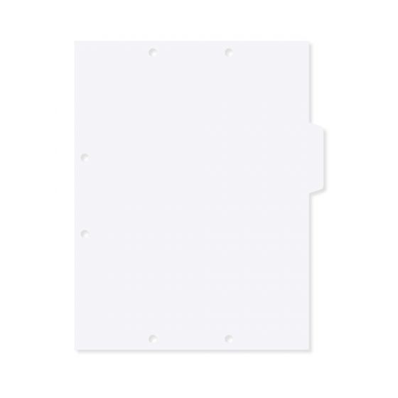 Filepro® Chart Divider Side Tab Position #2 or #3 1/4 Cut Blank|Paper Tab White 100# White 8-1/2"x11" - 300 per Box