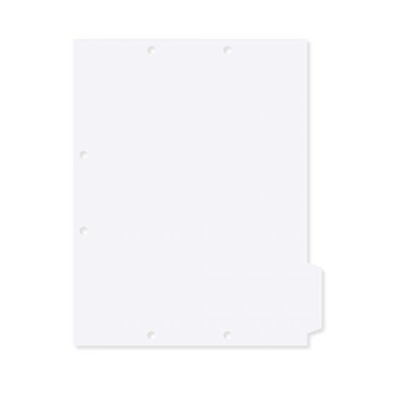 Filepro® Chart Divider Side Tab Position #2 or #3 1/4 Cut Blank | Mylar Reinforced Tab Clear 100# White 8-1/2"x11" - 300 per Box