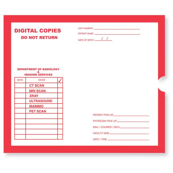 Category Insert Jacket Open End Digital Copies Red 28# Kraft 14-1/4"x17-1/2" - 250 per Case