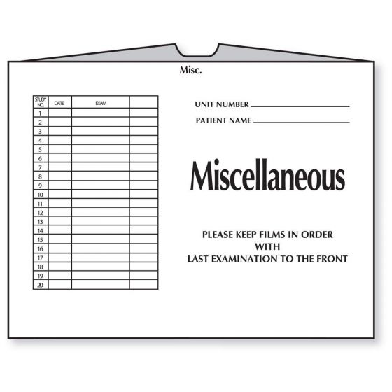 Category Insert Jacket Open Top Miscellaneous White and Black 28# Kraft 14-1/4"x17-1/2" - 250 per Case